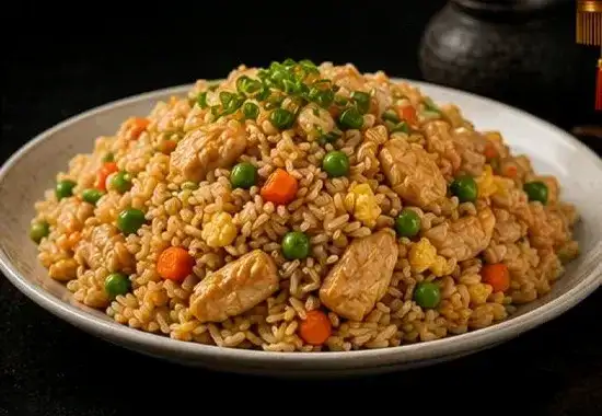 Fresh halal Chinese rice dishes at Crescent Moon including fried rice and signature rice-based meals