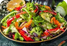 Healthy vegetable dishes at Crescent Moon prepared with fresh ingredients and authentic halal Chinese flavors