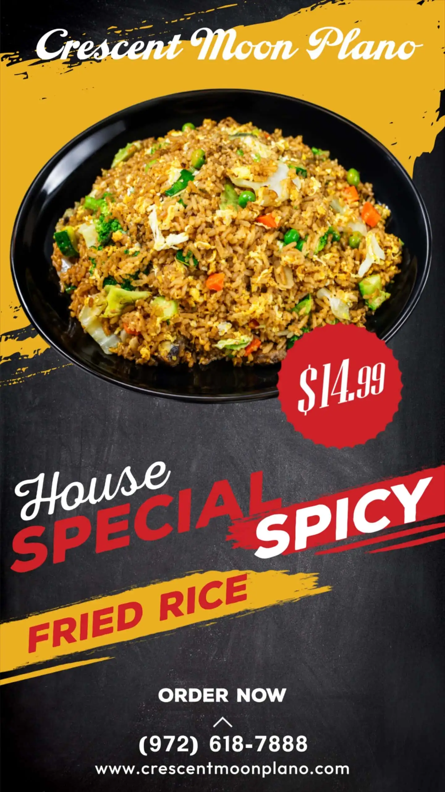 House special spicy fried rice made with halal ingredients, fresh vegetables, and authentic Chinese flavors